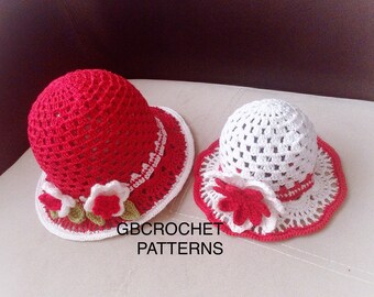 Summer hat Crochet Pattern Mom and Me Baby to adult summer | Etsy