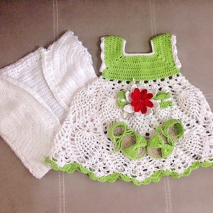 Crochet Baby Dress Pattern set, baby dress, baby shoes, Take home dress Crochet baby, baby headband, sundress baby, baby dress set,D4