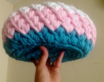 Crochet Basket Pattern, Adjustable T-shirt Yarn, DIY Home Decor (PDF)