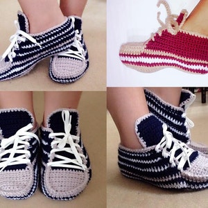 Crochet Pattern for Mens House Shoes the Lazy Day Loafers Crochet Pattern - U.S. Big boys sizes 3-7, Men US 3-12, with video, US & UK,Sh03