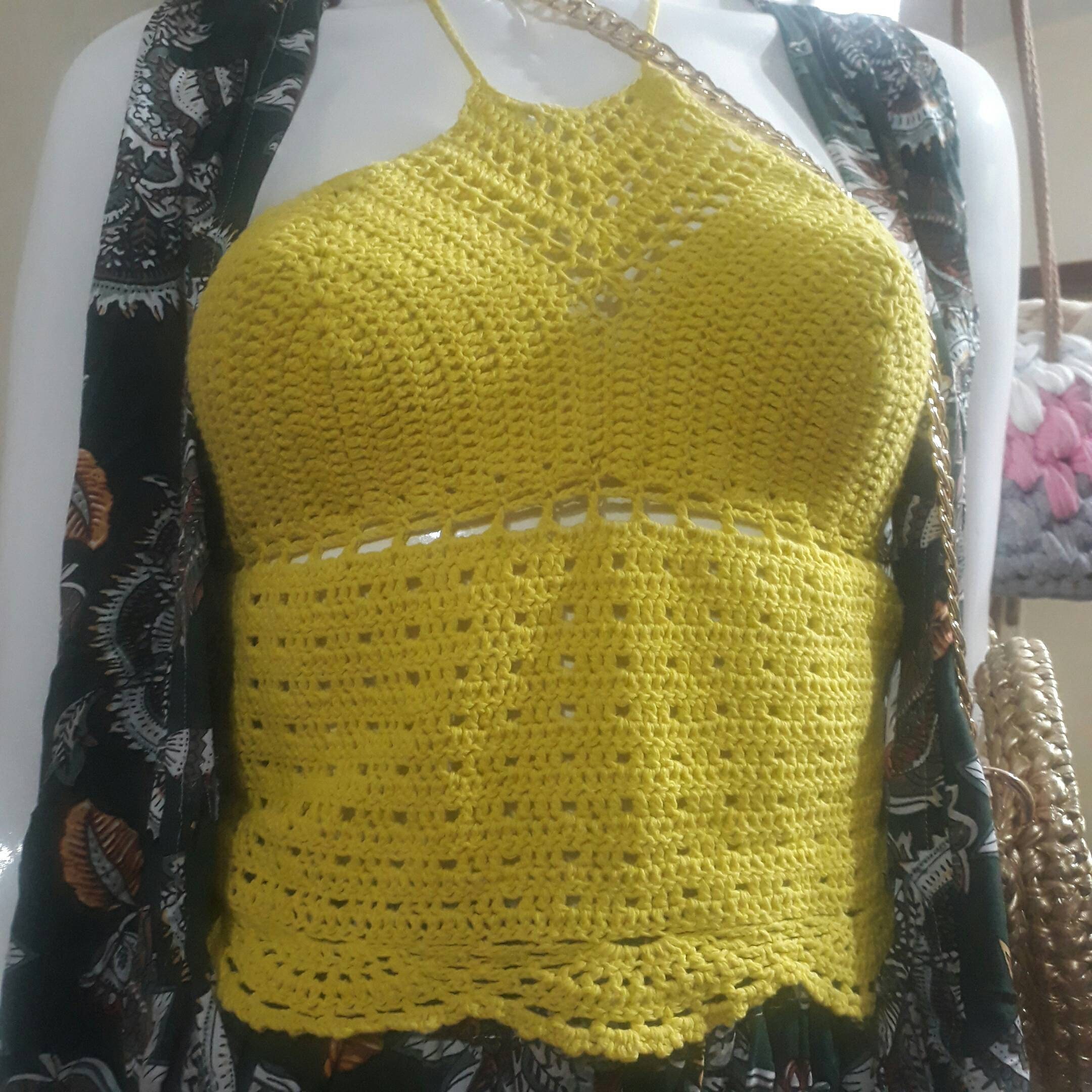 30 Hippie Crochet Patterns for Boho Outfits, Bags, Home Décor, and Gifts 2 Festival Hippie Boho Halter Top Pattern