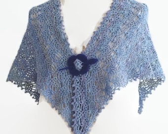 Pattern Crochet Summer Lace shawl, Easy Crochet Shawl, Wrap Tutorial, Triangular shawl Pattern, Lace Scarf Pattern, US and UK, Pt902