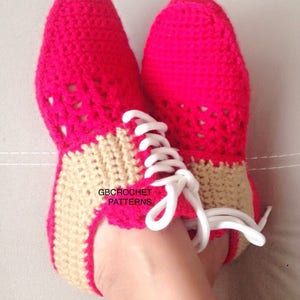 Crochet Pattern woman Oxford Shoes, Woman indoor house slippers U.S. Big girls and teens sizes 3-7, Women US 3-12, with video image 5