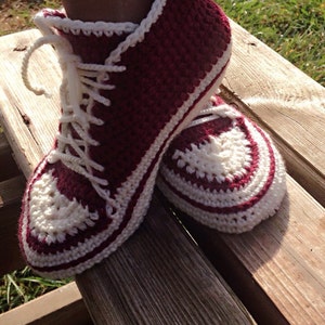 Crochet Pattern sneaker, Unisex sneaker shoes, Big boys sizes 3-5, Women and Men US 6-12, with video link, US and UK, house sport shoes 02 image 4