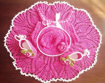 Crochet Pattern ,Dress Pattern, baby dress Pattern, Crochet baby dress set, girls dress, Infant crochet dress, take home baby dress