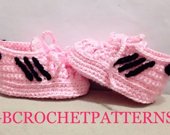 Crochet Pattern, Baby Sport Shoes, Full of photos, 4 sizes included, Baby Shoes pattern, NB to 1 year old, with video, US and UK,Sh07