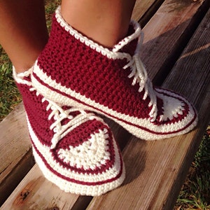 Crochet Pattern sneaker, Unisex sneaker shoes, Big boys sizes 3-5, Women and Men US 6-12, with video link, US and UK, house sport shoes 02 image 5