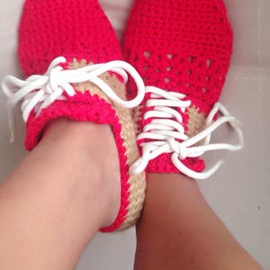 Crochet Pattern woman Oxford Shoes, Woman indoor house slippers U.S. Big girls and teens sizes 3-7, Women US 3-12, with video image 6