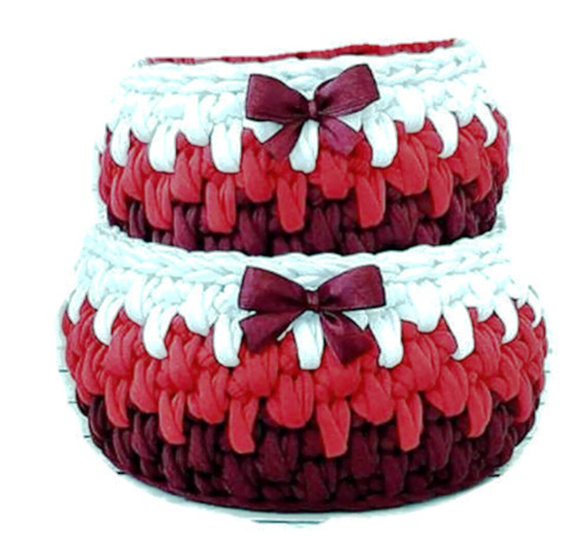 Crochet Pattern Basket T Shirt Yarn Round Basket Pattern Diy Easter 