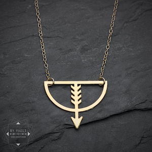 Sagittarius necklace bow necklace zodiac necklace crossbow necklace arrow necklace image 1