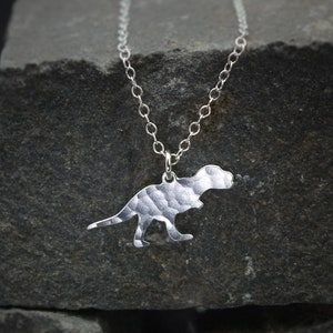 Dinosaur necklace tiny T rex charm silver dinosaur jewelry T rex necklace dinosaur charm