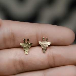 Giraffe earrings tiny giraffe stud earrings gold giraffe post earrings