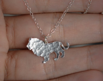 Leo necklace silver lion necklace charm lion pendant lio zodiac necklace