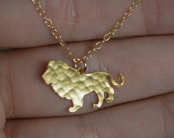 Leo necklace gold lion charm zodiac lion pendant