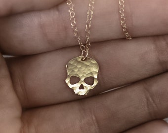 Schädel-Halskette | Totenkopf Anhänger | Gold Schädel-Halsketten-Anhänger-Schmucksachen