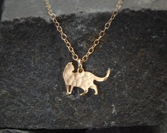 Cat necklace cat pendant gold cat necklace cat jewelry cat lover gift for here