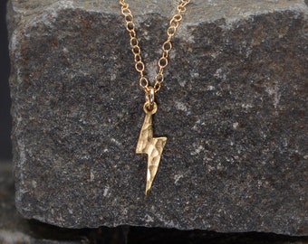 Lightning bolt necklace gold lightning bolt charm minimalist necklace