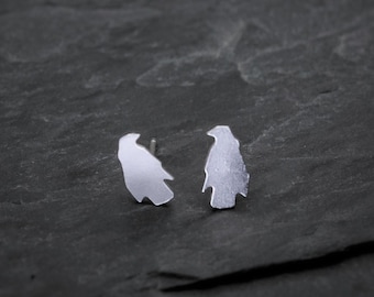 Penguin earrings tiny penguin stud earrings adorable silver penguin post