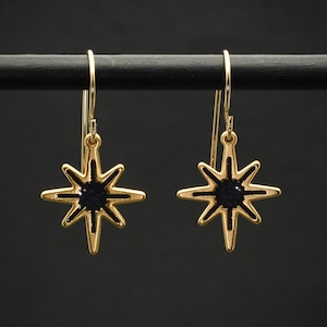 Star Earrings, Celestial Dangle Earrings, North Star Drop Earrings, Cosmic Gift for Her