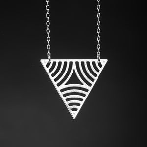 Triangular necklace geometric necklace silver triangular pendant Christmas gift for her