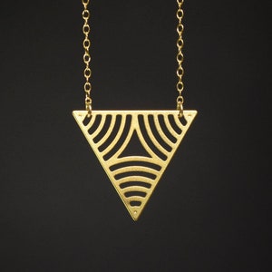 Triangular necklace geometric necklace gold triangular pendant Christmas gift for her