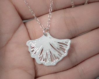 Collier feuille de ginkgo collier feuille d'argent breloque feuille de ginkgo