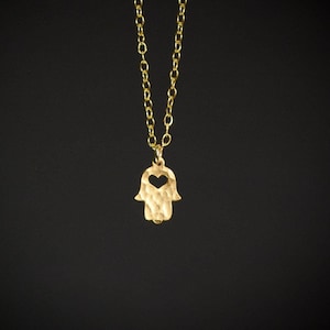 Hamsa necklace tiny hamsa charm gold hamsa jewelry hand charm