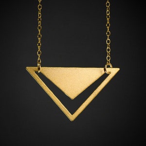 Triangle necklace gold triangle pendant geometric necklace minimalist jewelry
