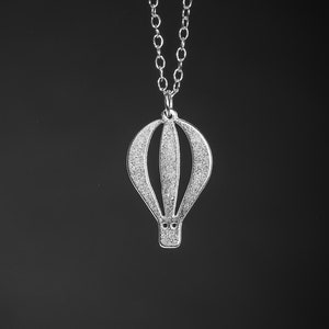 Air balloon necklace silver hot air balloon charm travel necklace