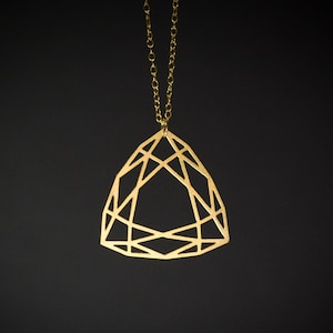 Geometric necklace gold diamond necklace triangle necklace long necklace