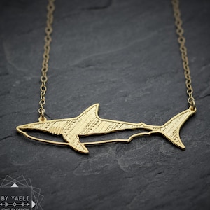 Shark necklace gold shark pendant animal jewelry personalized gift