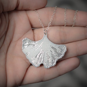 Ginkgo necklace silver Ginkgo leaf necklace Japanese jewelry