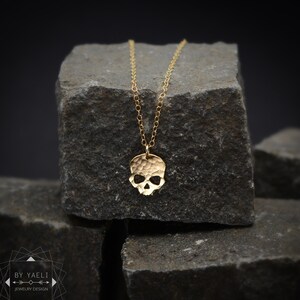 Skull Necklace Skull pendant Gold Skull Necklace Pendant Jewelry zdjęcie 2