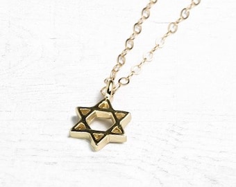 Magen David necklace gold star of David Judaica star of David necklace