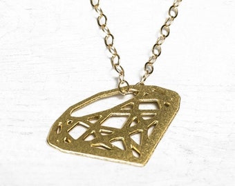 Geometric necklace diamond shape necklace minimalist jewelry