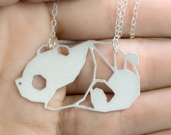 Panda necklace bear necklace silver Japanese panda pendant panda gifts