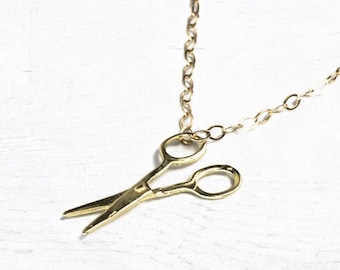 Scissor necklace gold hair stylist hair dresser gift