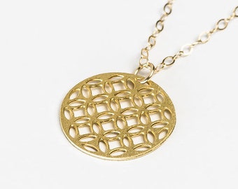 Celtic necklace geometric sacred geometry Celtic jewelry coin necklace sacred necklace