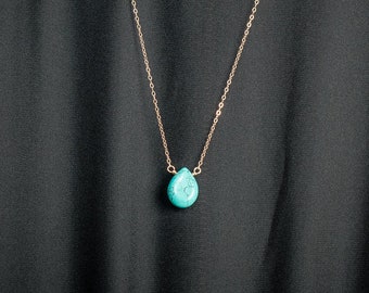 Turquoise necklace natural turquoise drop necklace turquoise gemstone necklace