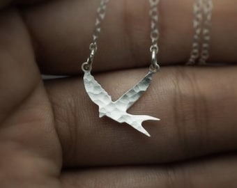 Sparrow necklace silver swallow necklace bird necklace sparrow bird charm