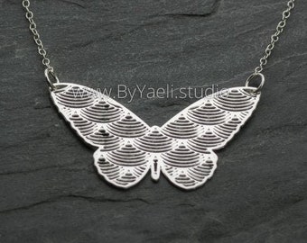 Butterfly necklace geometric silver butterfly jewelry butterfly pendant