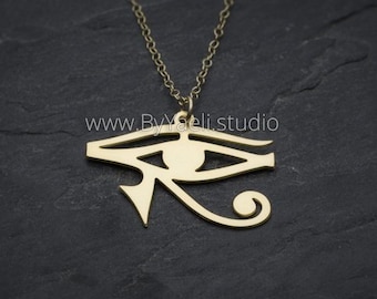 Eye of Horus necklace gold eye of Horus pendant silver evil eye Egyptian necklace