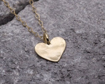 Heart necklace silver or gold heart charm necklace mom gift heart pendant