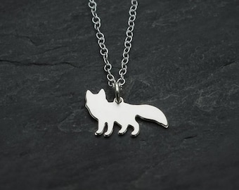 Fox necklace tiny silver fox charm fox pendant fox gift for here