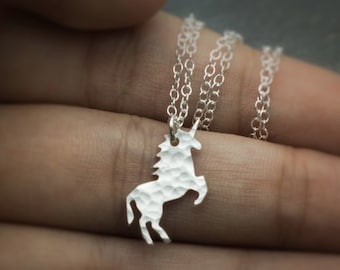 Unicorn necklace silver unicorn pendant unicorn lover gift  tiny unicorn charm necklace