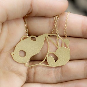 Panda necklace gold Japanese bear necklace panda gift