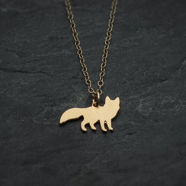 Fox necklace tiny fox charm gold fox pendant fox gift for here