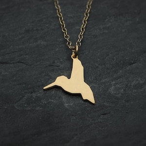 Gold Hummingbird Necklace, Delicate Nature-Inspired Gift