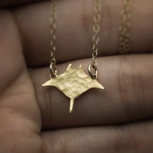 Manta necklace manta ray fish necklace gold manta ray ocean necklace manta ray charm