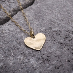 Heart necklace silver or gold heart charm necklace mom gift heart pendant